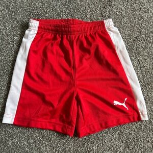 Puma Red and White Athletic Shorts